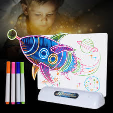 Tablero de dibujo fluorescente con gafas 3D